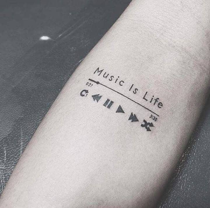 ↓ 30. Music Is Life Tattoo