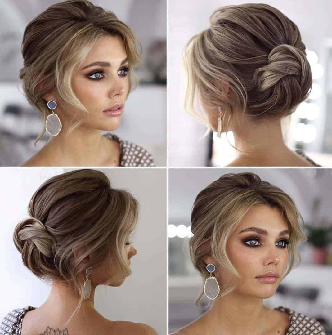 ↓ 48 – Wedding Updo for Short Hair