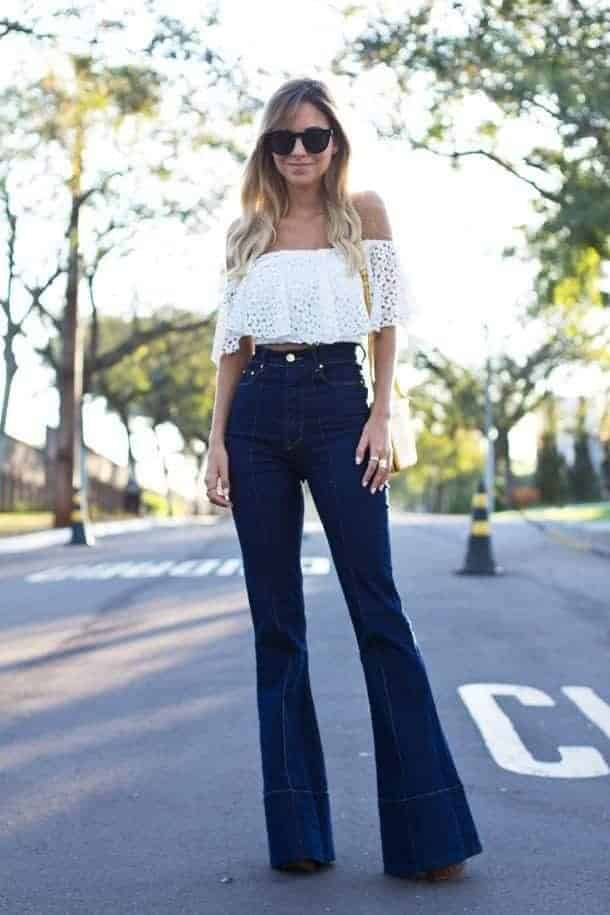 #18 – Crop Tops with High Waisted Bell Bottom Jeans