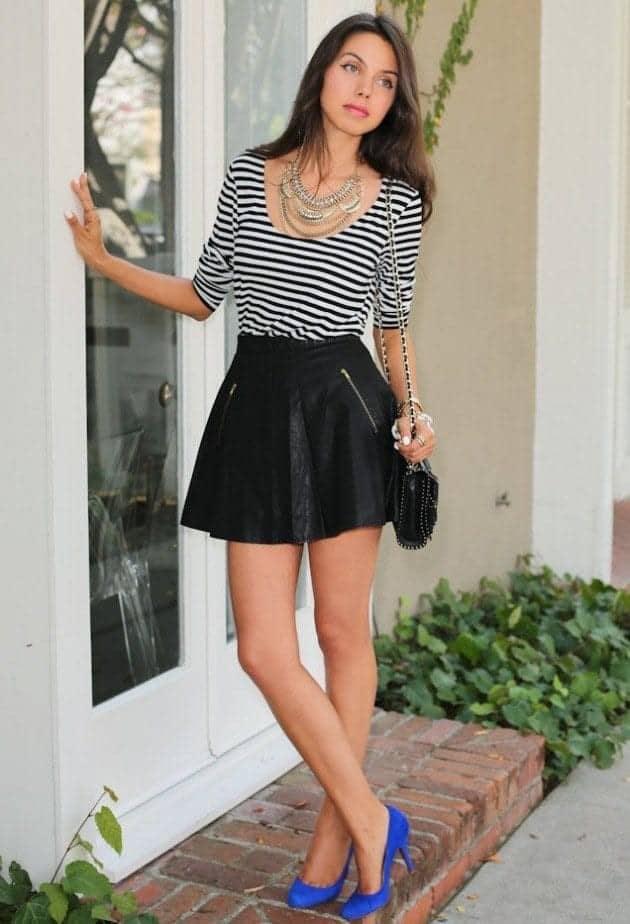 Striped top with a skirt