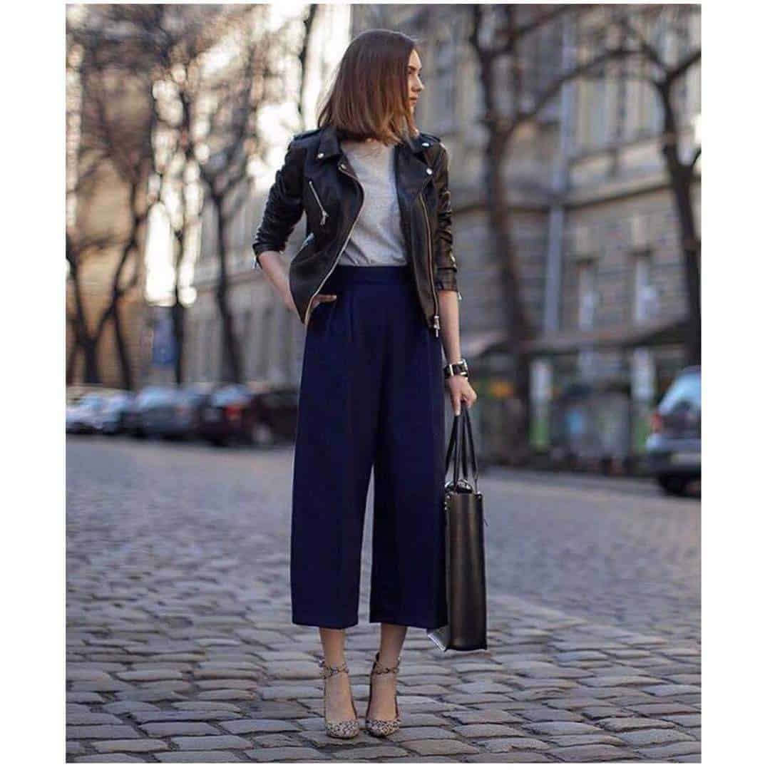 9 – How to Style Navy Blue Culottes?