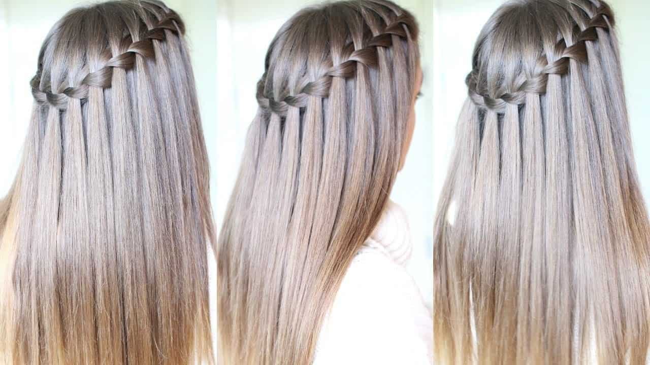 ↓ 52 – Waterfall Braid for Medium Length Hair