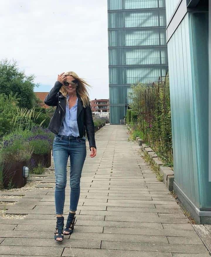 27 – Button Up Shirt Outfit With Denim Shoes