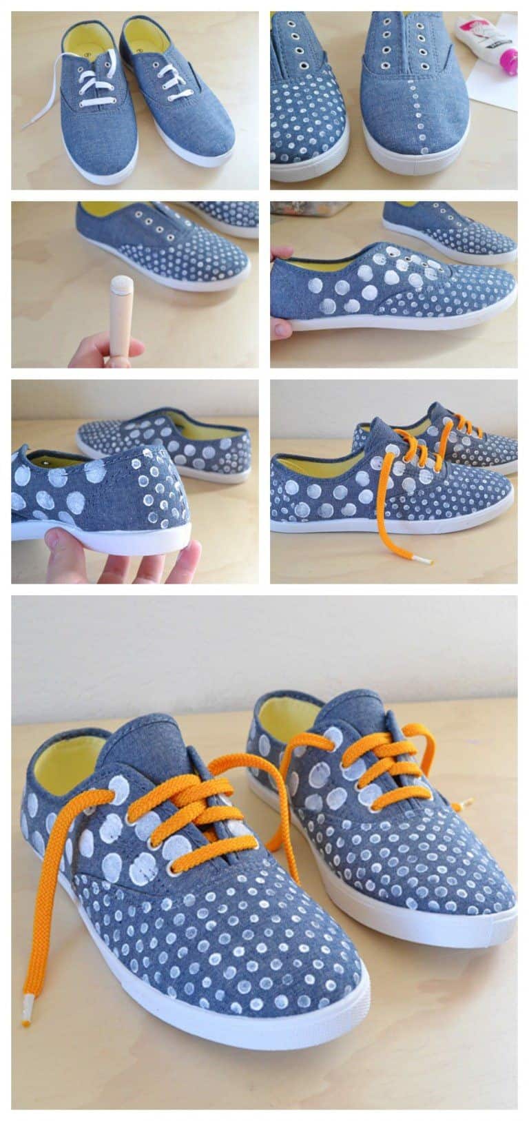 #1 – Cute DIY Chambray Artwork on Sneakers