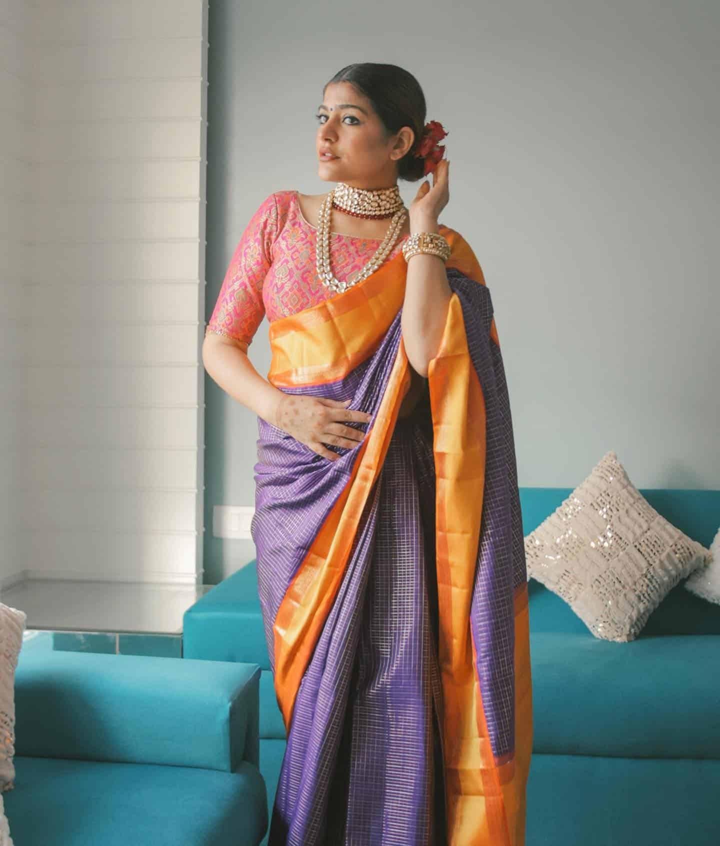 12 – Bridal Silk Saree for a Temple Visit