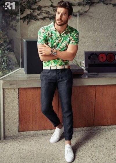 ↓ 5 – Sexy Floral Menswear in Green