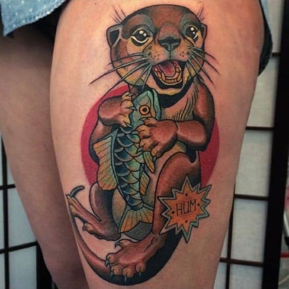 #12- Fresh River Otter  Sketch Tattoo