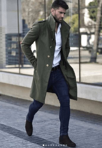 ↓ 23. With a Green Trench Coat