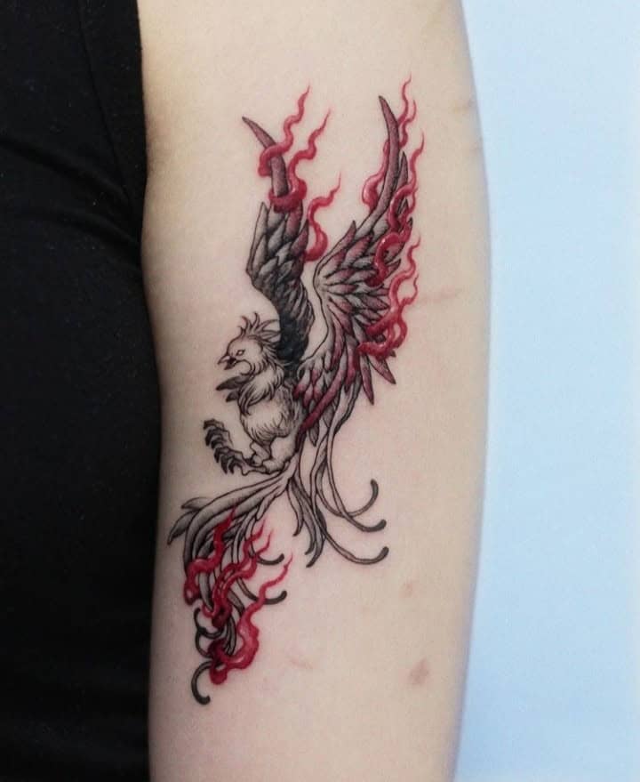 09 – Black Tattoo With Red Element