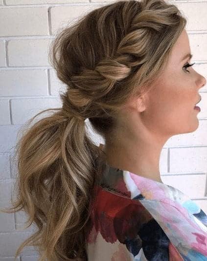 ↓ 17 – Messy Braided Updo Hairstyle for Weddings