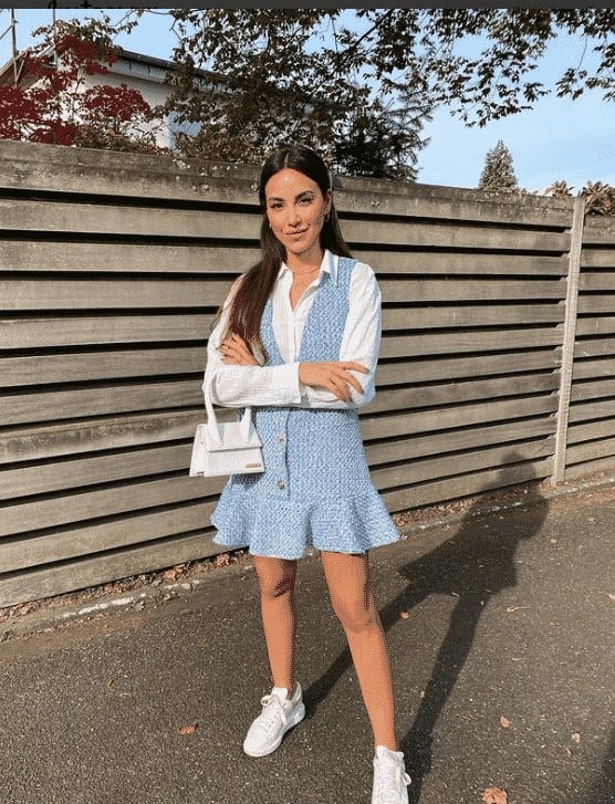 4 – Blue Ruffle Hem Mini Dress Outfit