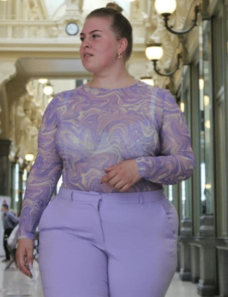 15 – Top With Matching Lavender Bottoms For Plus Sized Women