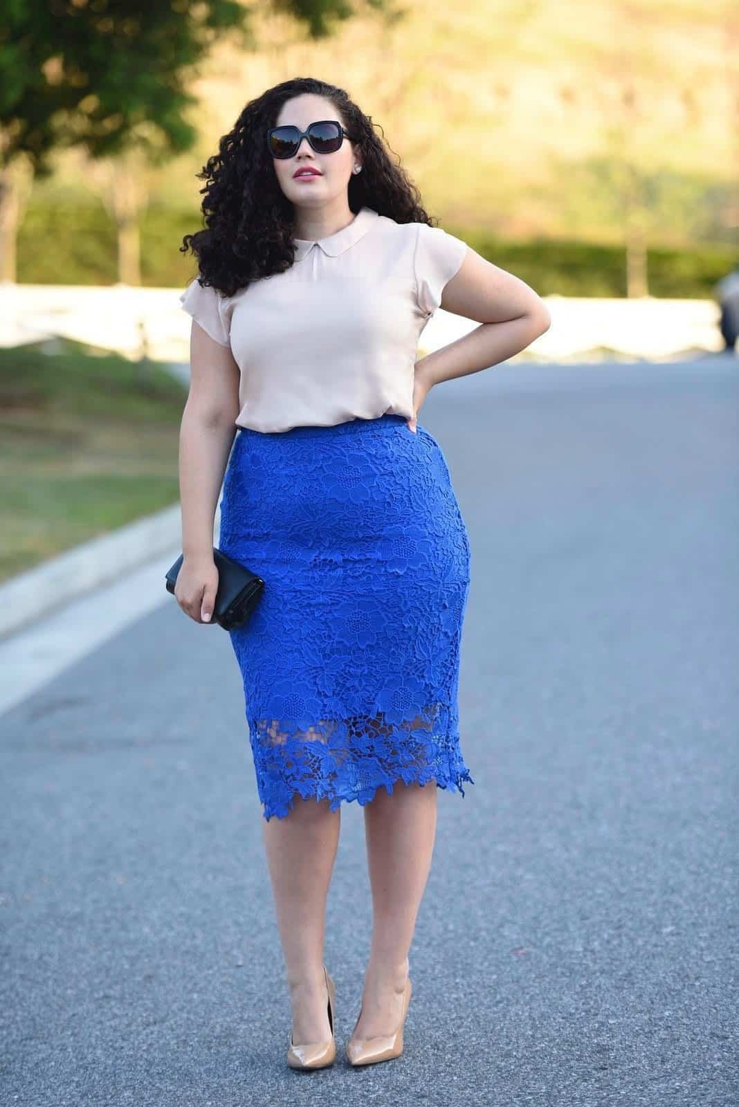 Summer Party Style For Curvy Women with Knee length skirt