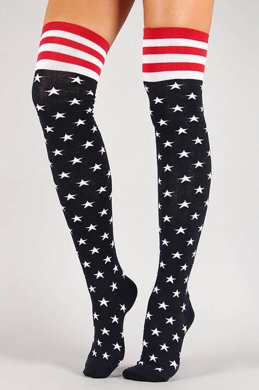 12 – Funky Printed Thigh-High Socks