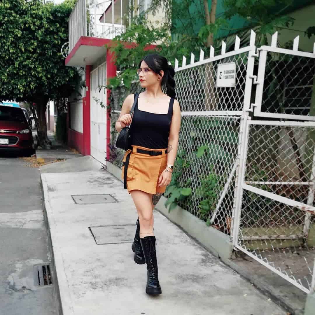 17 – Cargo Skirts With Mid-Calf Boots For Street Style Look