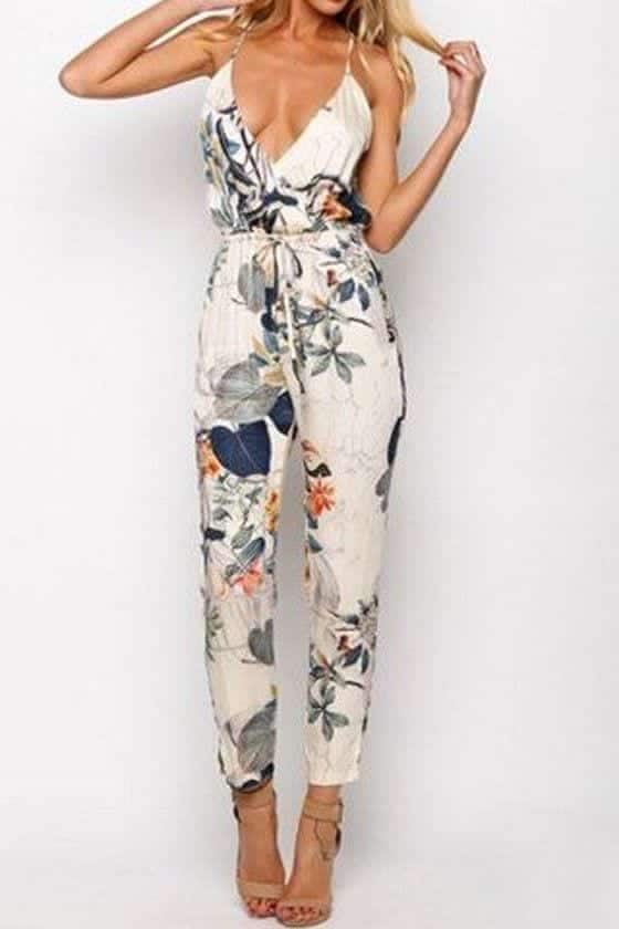 ↓ 13 – A Floral V-Neck Jumpsuit