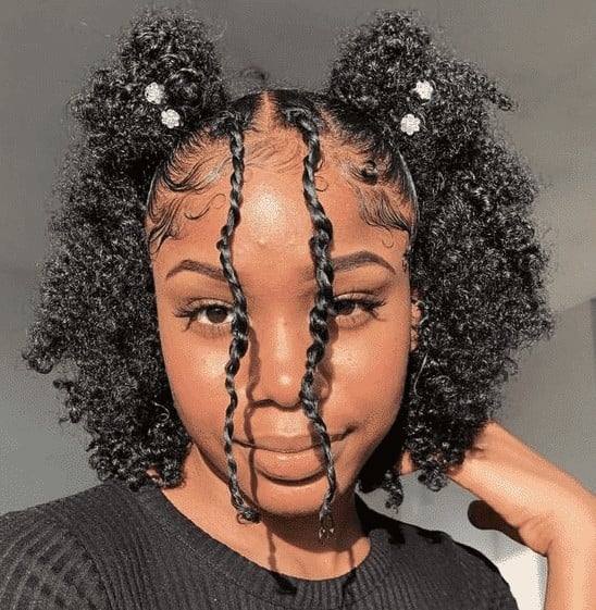 ↓ 10 – Cute Back to School Hairstyles for Curly Black Hair