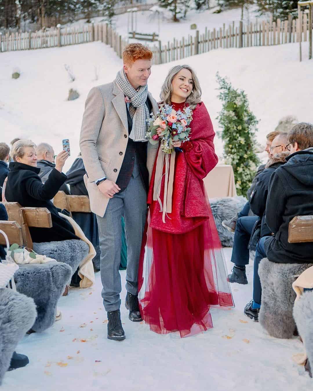 03 – Red Wedding Dresses for Frosty Nuptial