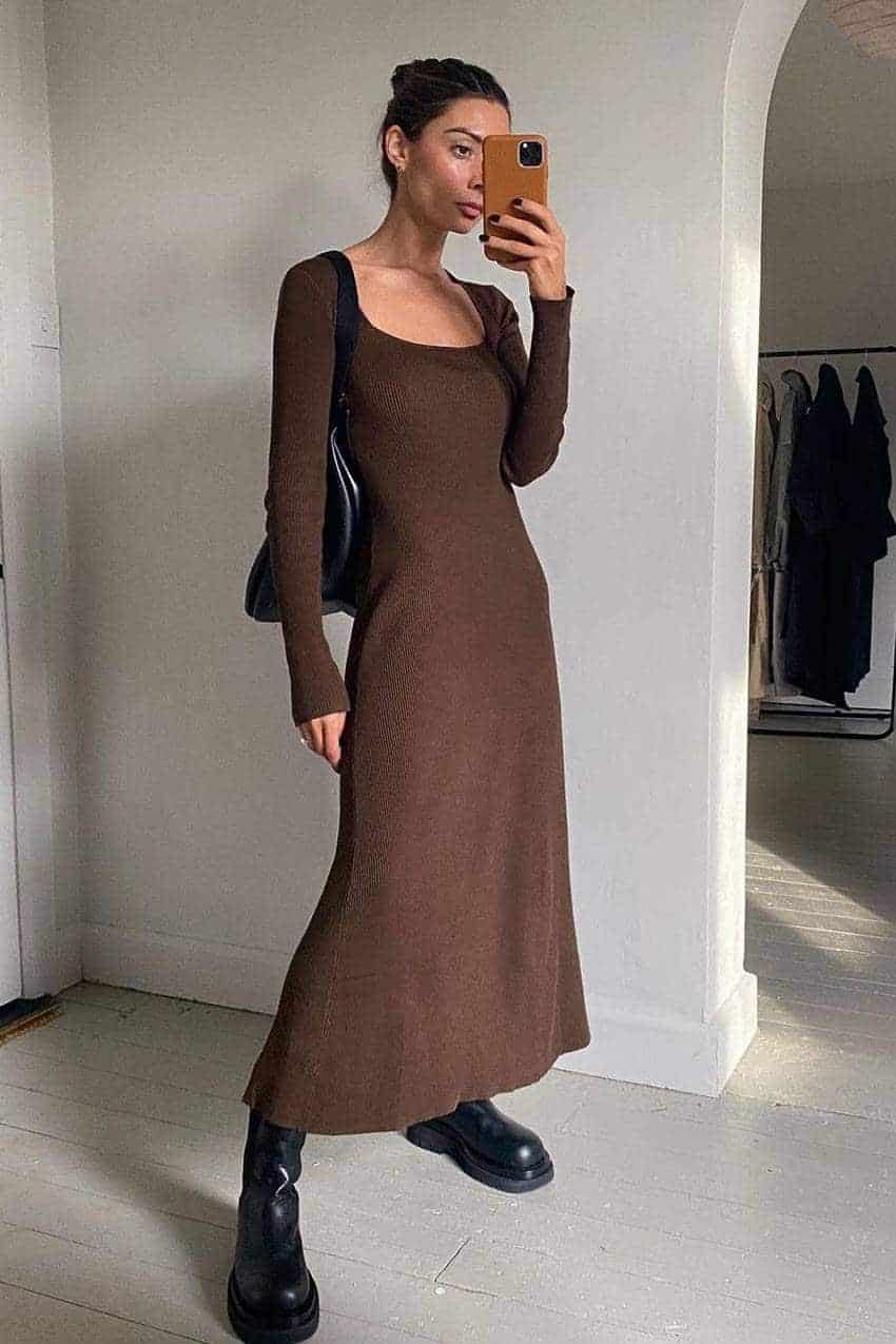 28 – Pair With a Maxi Ribbed Dress in a Unique Color