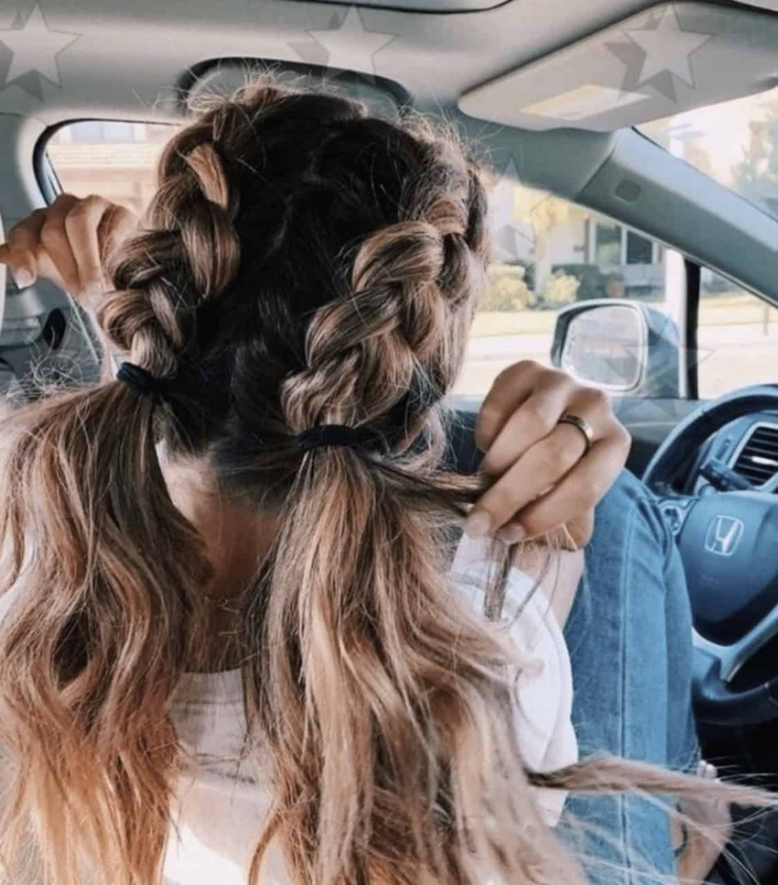 17 – Braided Ponytails On Two Sides Fun and Playful Hairstyle