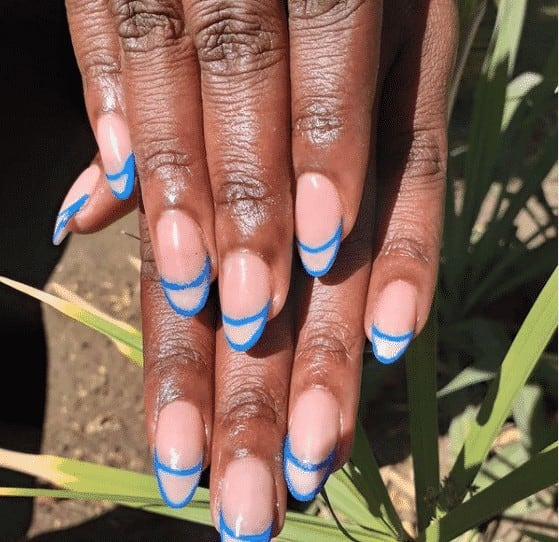 12 – Minimalist Blue Manicure