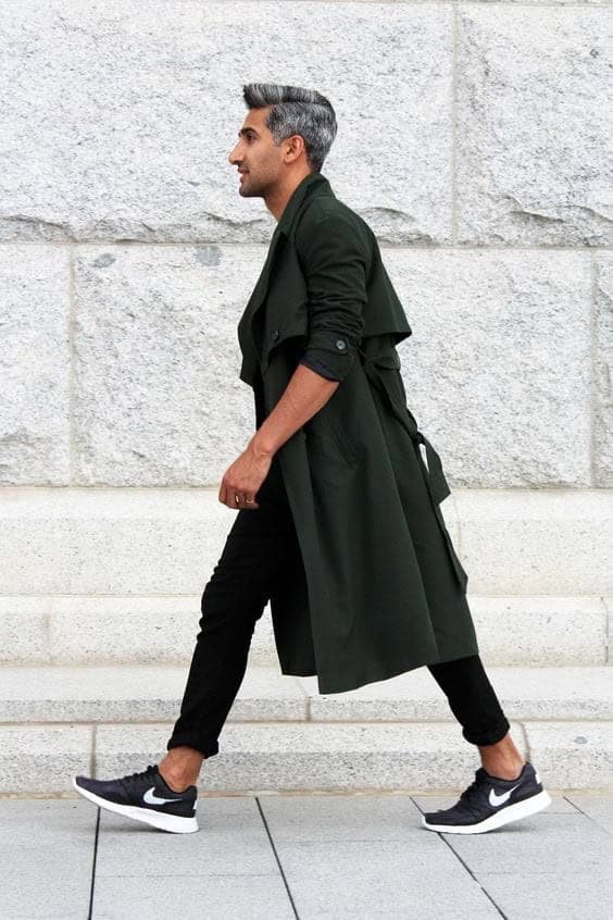 ↓ 5: Gym Style in Trench Coat