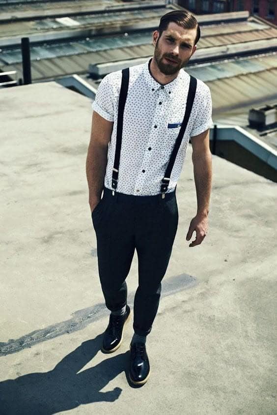 #14 – Suspenders With Printed Shirt