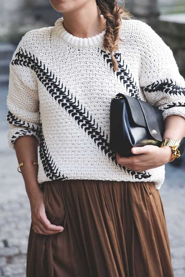 Sweater with Maxi Skirt.