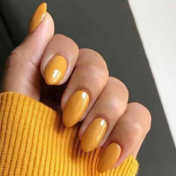 9 – Mustard Fall Nail Color