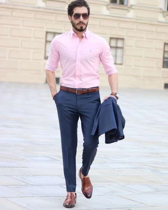 ↓ 9 – Shirt with Navy Suit