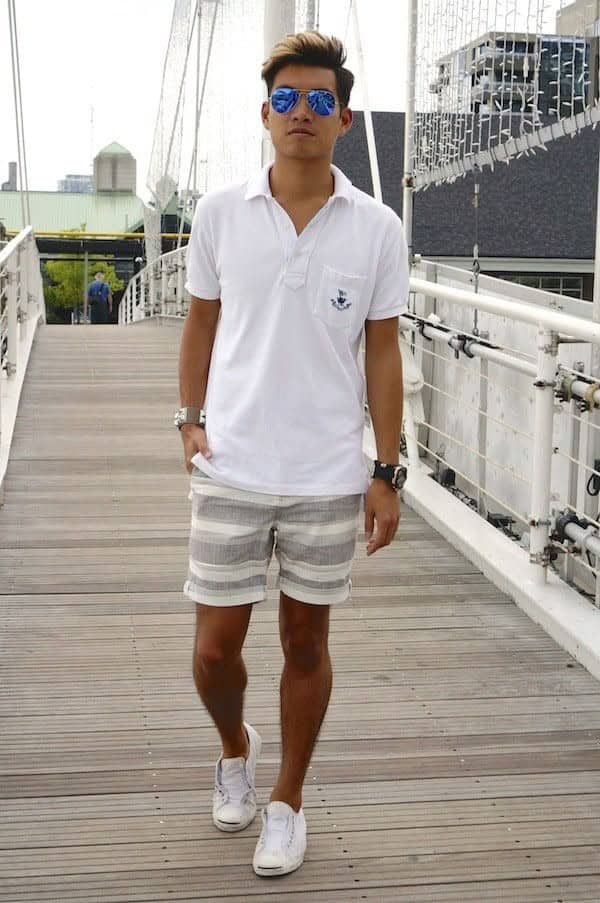 ↓ 18 – White Polo Shirt Outfit