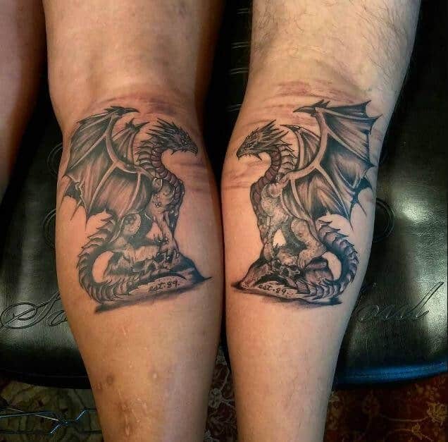 9 – Matching Dragon Tattoo for Couples