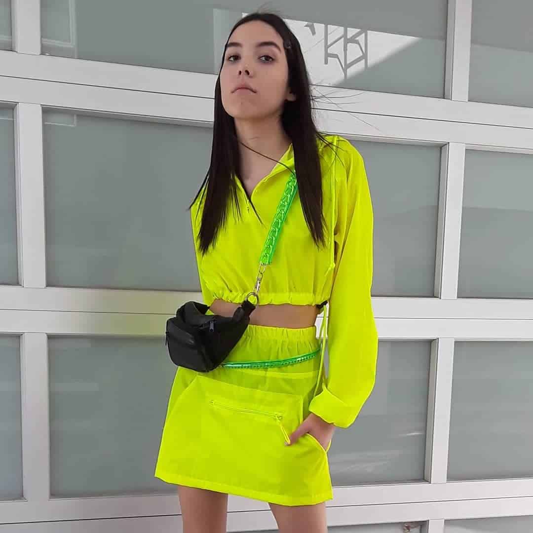 15 – For A Night Out Look, Dress In All Nylon Neon Yellow Ensemble