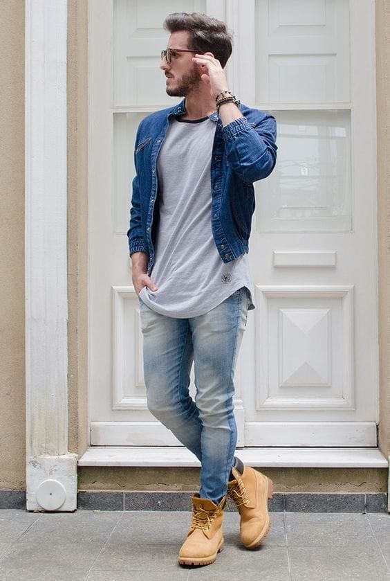 ↓ 23 – What to Wear with Blue Denim Jeans in Fall