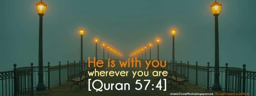 ↓ 16 – Quran (57:4) Islamic Cover Photo