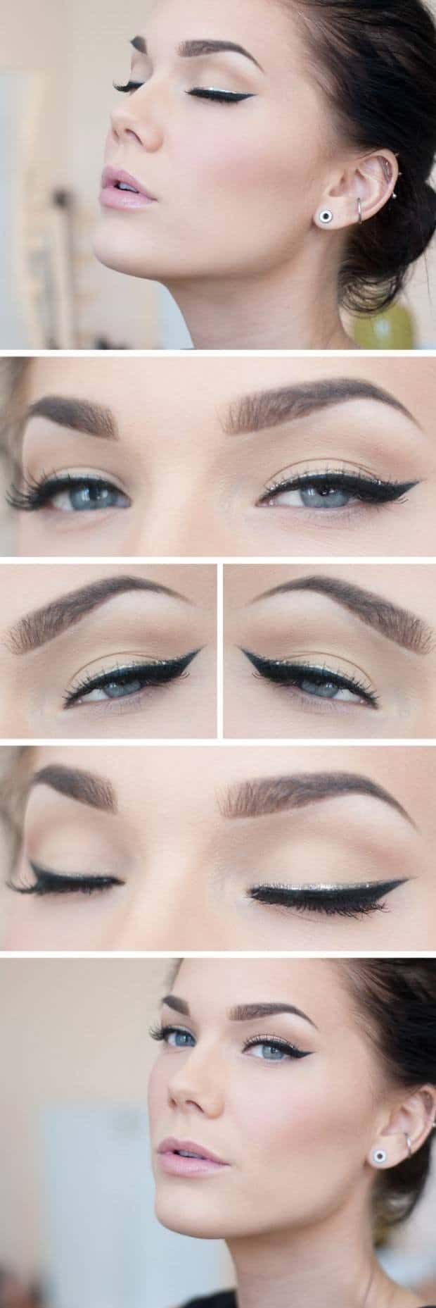 #11 – Simple Winged Eyeliner with Glitter