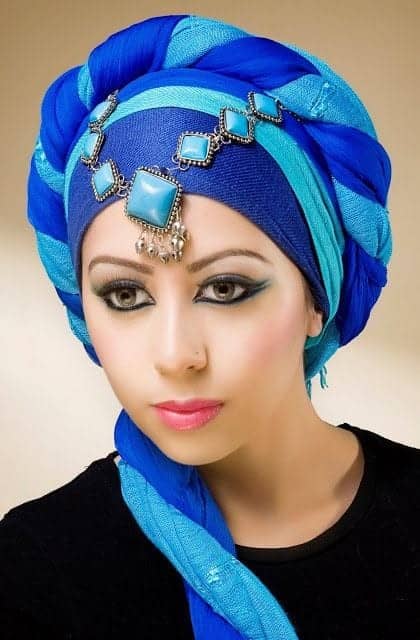 #5- Turban Two Tone Hijab Style