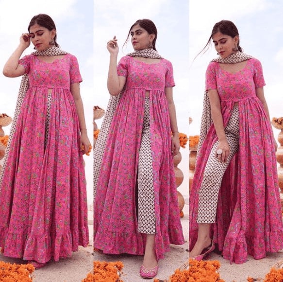 ↓23 – Unique Pink Kurta Look