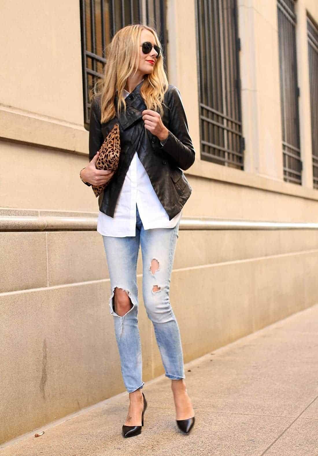 ↓4 – Black Pumps In High Heels With Jeans