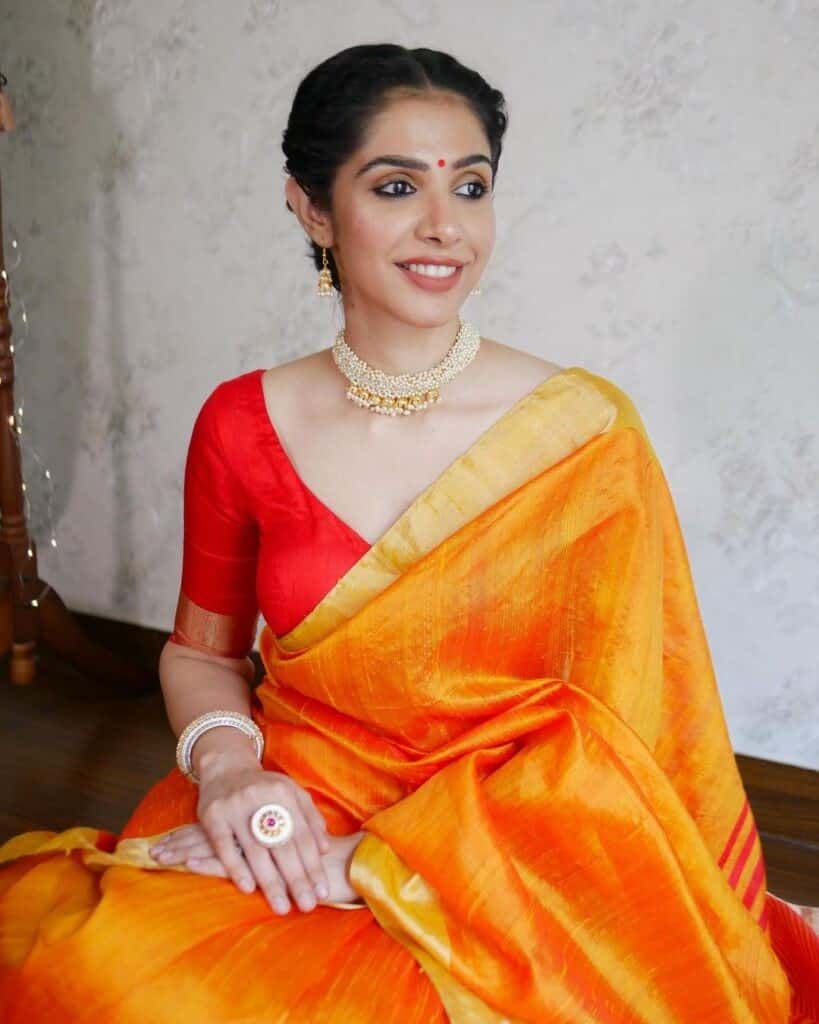 1 – Traditional Saree Look for Krishna Janmashtami