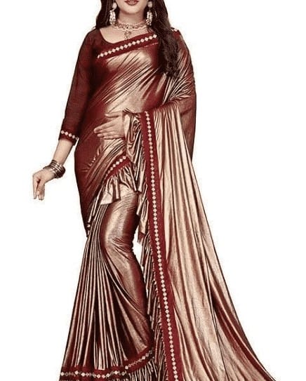 10 – Lycra Silk Plain Saree