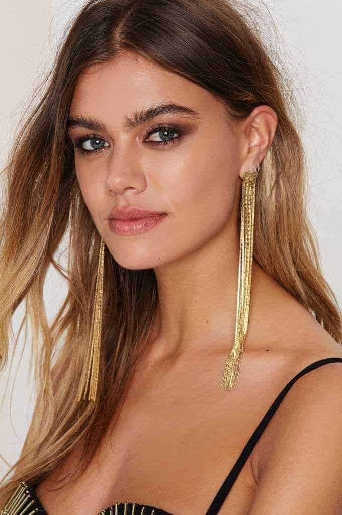 ↓ 3 – Unique Chain Fringe Earrings For Parties