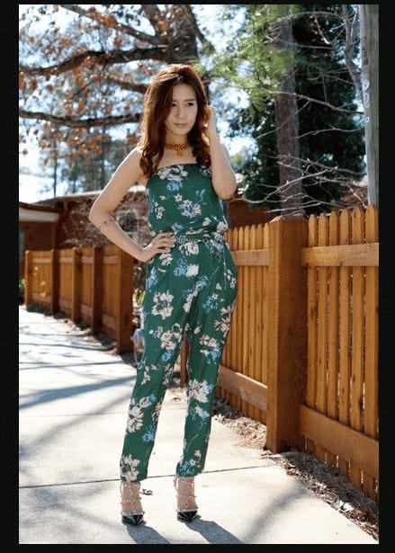 ↓ 27. Floral Jumpsuits