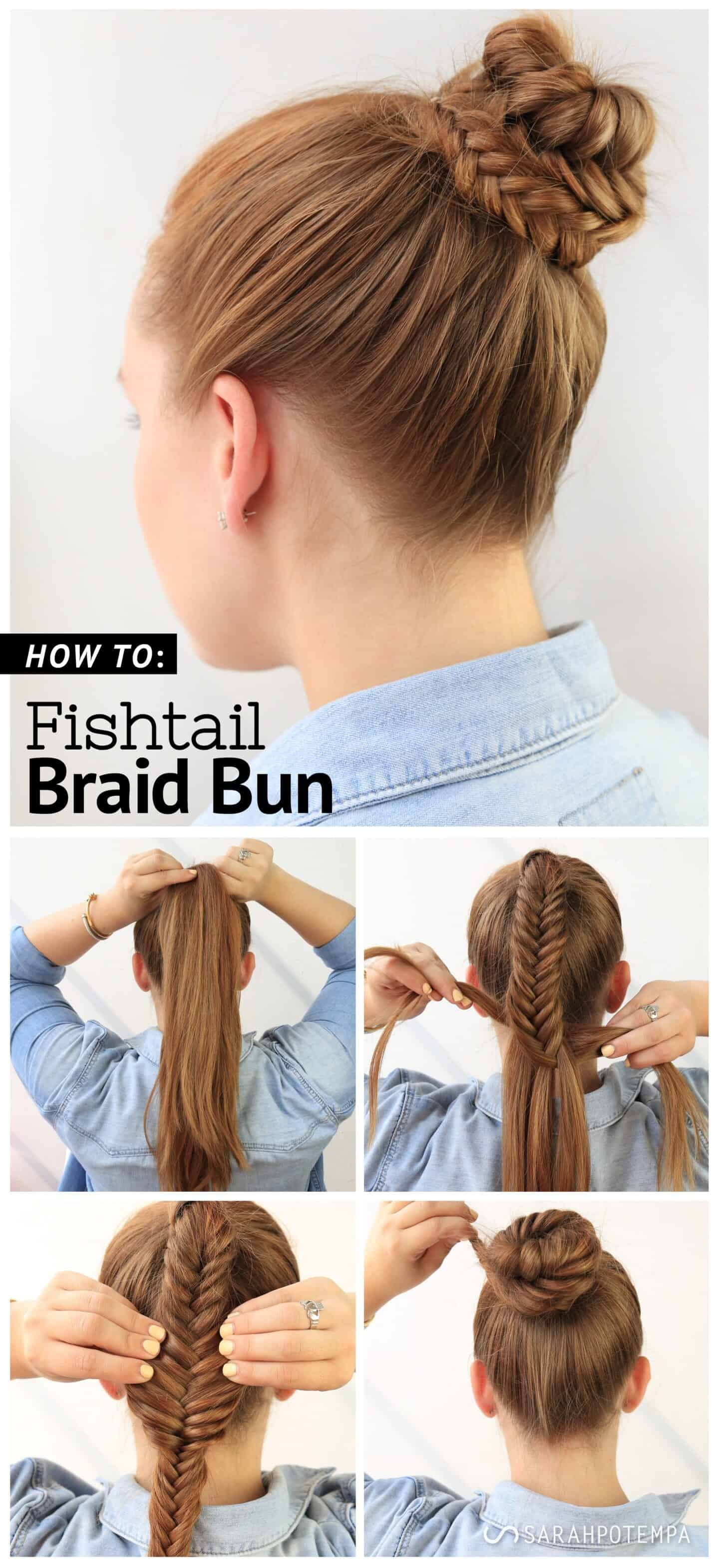 13 – The Best Bun for Long Hair- The Fishtail Bun: