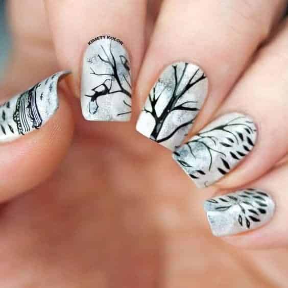 Funky White Nail Art