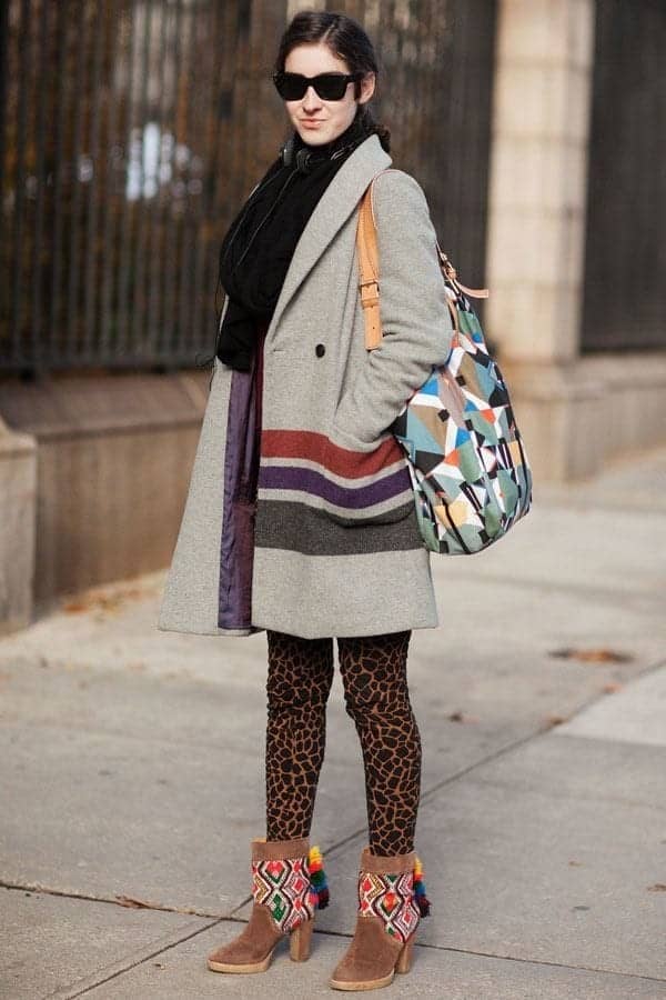 ↓ 3 – Wear Animal Print Leggings With Ethnic Shoes