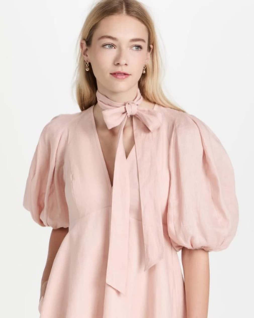 18 – Light Pink Balloon Sleeves Top