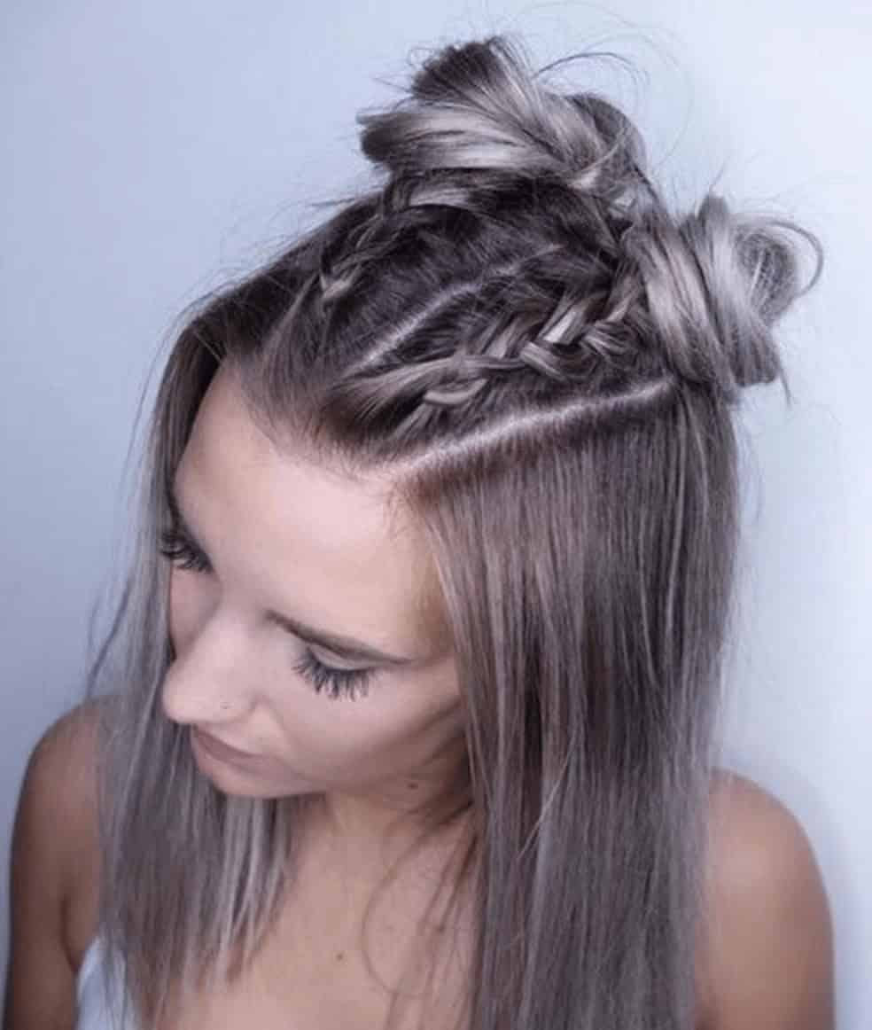 10 – Braided Space Buns for Shorter Hair Lengths