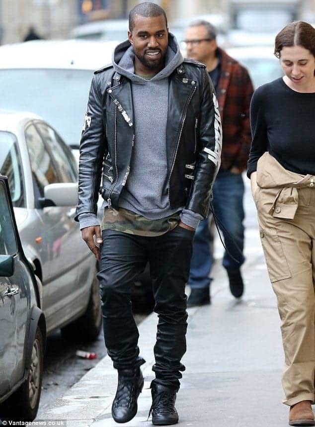 ↓ 12. Kanye West in a Leather Jacket