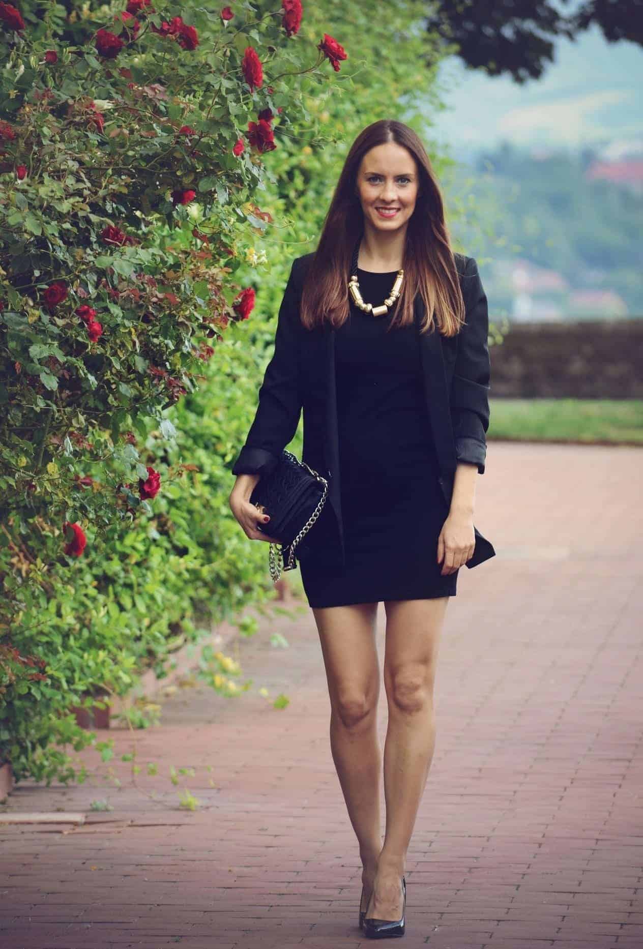 04 – Wear a Black Blazer with a Short Dress for the Perfect Business Attire